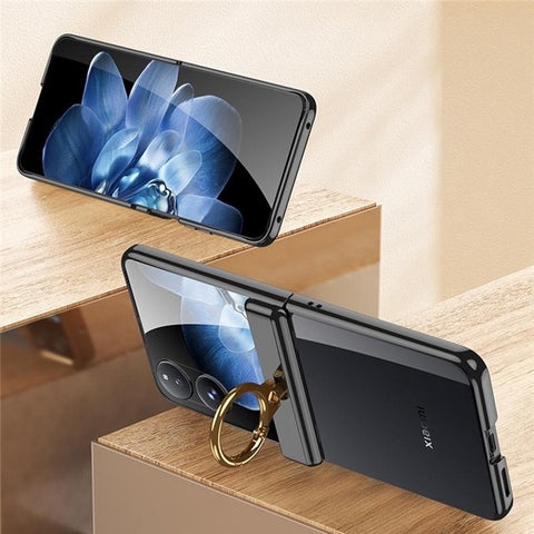 GKK For Xiaomi Mix Flip 5G Case Kickstand Magnetic Hinge PC Phone Cover with Screen Film