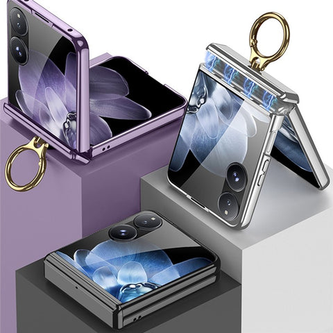 GKK For Xiaomi Mix Flip 5G Case Kickstand Magnetic Hinge PC Phone Cover with Screen Film