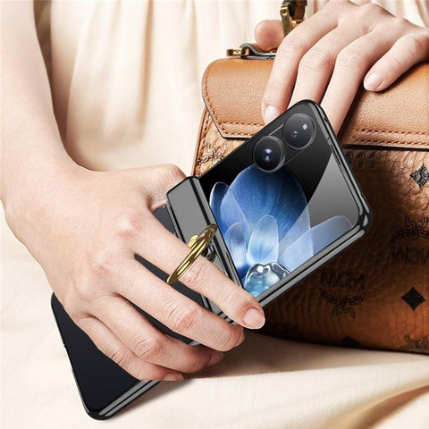 GKK For Xiaomi Mix Flip 5G Case Kickstand Magnetic Hinge PC Phone Cover with Screen Film