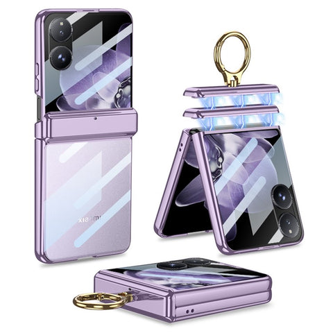 GKK For Xiaomi Mix Flip 5G Case Kickstand Magnetic Hinge PC Phone Cover with Screen Film