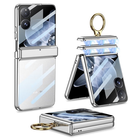 GKK For Xiaomi Mix Flip 5G Case Kickstand Magnetic Hinge PC Phone Cover with Screen Film