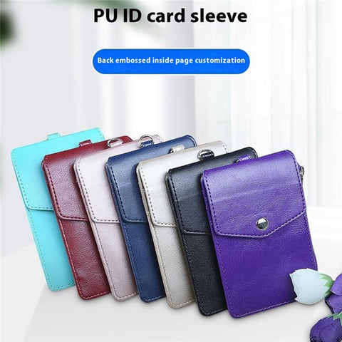 PU Wallet with Backside Badge Holder, Multi-Card Slots Anti-Demagnetization Storage Bag for Women