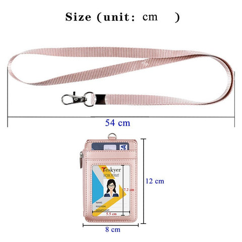 PU Wallet with Backside Badge Holder, Multi-Card Slots Anti-Demagnetization Storage Bag for Women