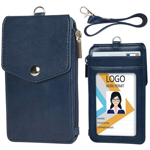 PU Wallet with Backside Badge Holder, Multi-Card Slots Anti-Demagnetization Storage Bag for Women