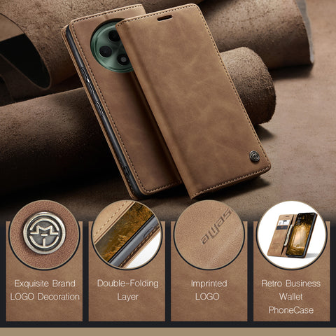 CASEME For Oppo Reno12 F 5G Case  013 Series Card Holder Stand Leather Phone Cover