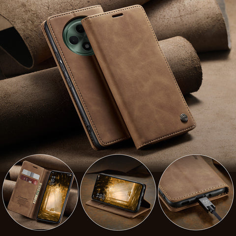 CASEME For Oppo Reno12 F 5G Case  013 Series Card Holder Stand Leather Phone Cover