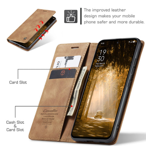 CASEME For Oppo Reno12 F 5G Case  013 Series Card Holder Stand Leather Phone Cover
