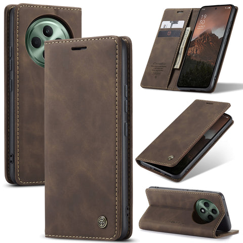 CASEME For Oppo Reno12 F 5G Case  013 Series Card Holder Stand Leather Phone Cover