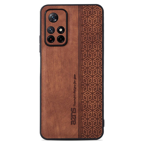 AZNS For Xiaomi Redmi Note 11T 5G / Note 11S 5G / Note 11 5G (MediaTek) / Poco M4 Pro 5G Imprinted Pattern Phone Cover Leather Coated TPU Case