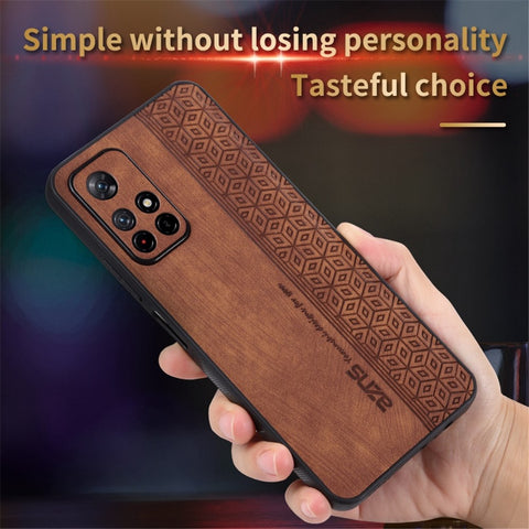 AZNS For Xiaomi Redmi Note 11T 5G / Note 11S 5G / Note 11 5G (MediaTek) / Poco M4 Pro 5G Imprinted Pattern Phone Cover Leather Coated TPU Case