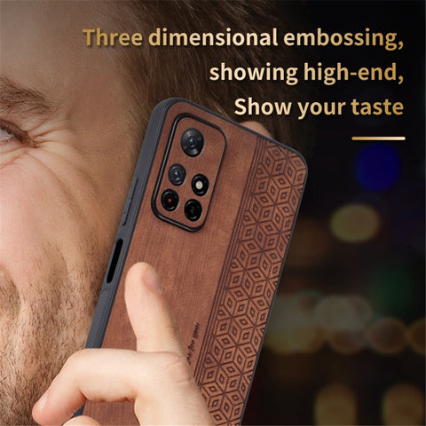 AZNS For Xiaomi Redmi Note 11T 5G / Note 11S 5G / Note 11 5G (MediaTek) / Poco M4 Pro 5G Imprinted Pattern Phone Cover Leather Coated TPU Case