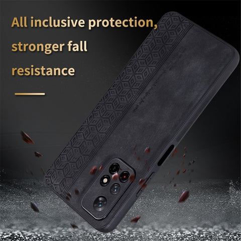 AZNS For Xiaomi Redmi Note 11T 5G / Note 11S 5G / Note 11 5G (MediaTek) / Poco M4 Pro 5G Imprinted Pattern Phone Cover Leather Coated TPU Case