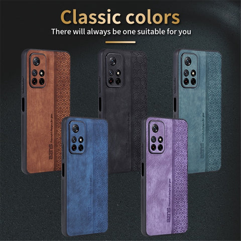 AZNS For Xiaomi Redmi Note 11T 5G / Note 11S 5G / Note 11 5G (MediaTek) / Poco M4 Pro 5G Imprinted Pattern Phone Cover Leather Coated TPU Case