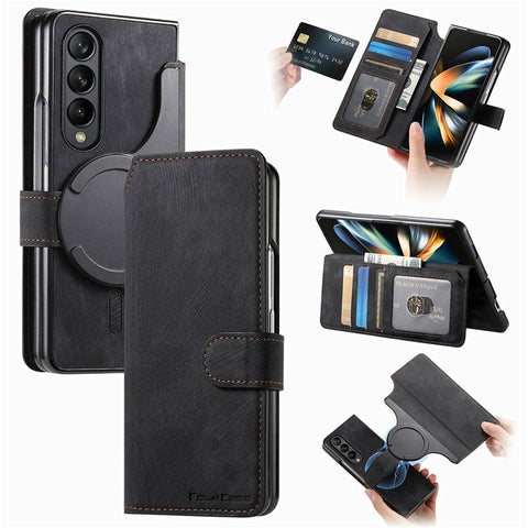 CASENEO For Samsung Galaxy Z Fold3 5G Leather Case 2-in-1 Magnetic Detachable Wallet Phone Cover
