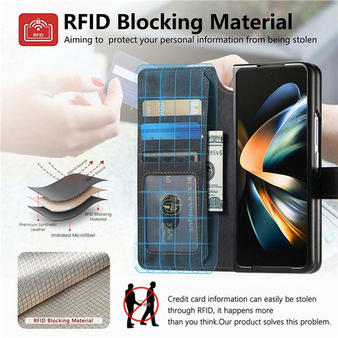 CASENEO For Samsung Galaxy Z Fold3 5G Leather Case 2-in-1 Magnetic Detachable Wallet Phone Cover