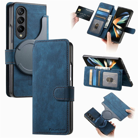 CASENEO For Samsung Galaxy Z Fold3 5G Leather Case 2-in-1 Magnetic Detachable Wallet Phone Cover