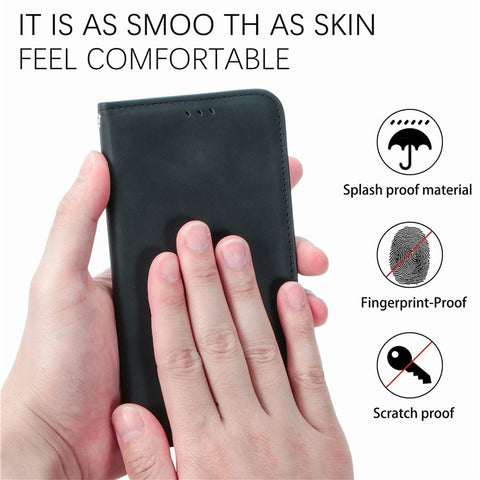 For Google Pixel 10 Pro / Pixel 10 / Pixel 9 Pro / Pixel 9 Case Skin Touch Feeling Card Slot Leather Phone Cover Stand Magnetic Absorption