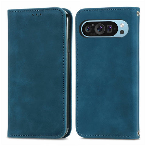 For Google Pixel 10 Pro / Pixel 10 / Pixel 9 Pro / Pixel 9 Case Skin Touch Feeling Card Slot Leather Phone Cover Stand Magnetic Absorption