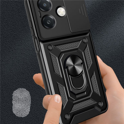 For Oppo A40 5G / A40 4G / A60 5G / A3x 5G (India) / A3x 4G Case with Slide Camera Lid PC+TPU Kickstand Phone Cover