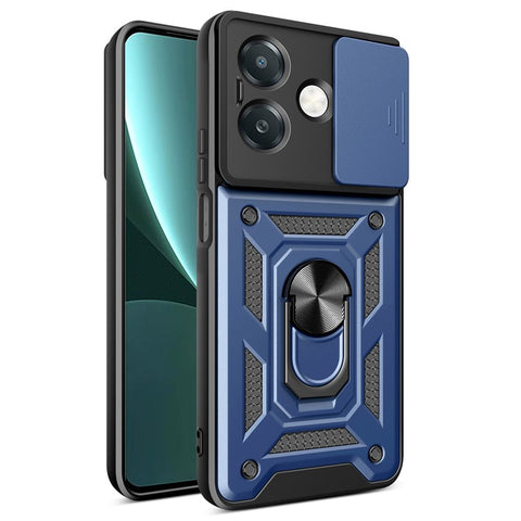 For Oppo A40 5G / A40 4G / A60 5G / A3x 5G (India) / A3x 4G Case with Slide Camera Lid PC+TPU Kickstand Phone Cover