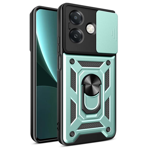 For Oppo A40 5G / A40 4G / A60 5G / A3x 5G (India) / A3x 4G Case with Slide Camera Lid PC+TPU Kickstand Phone Cover