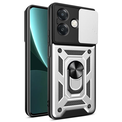 For Oppo A40 5G / A40 4G / A60 5G / A3x 5G (India) / A3x 4G Case with Slide Camera Lid PC+TPU Kickstand Phone Cover