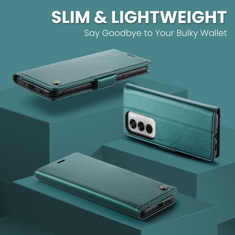 CASEME For Oppo Reno12 5G (Global) Leather Case  023 RFID Blocking 3 Card Slot Mobile Cover