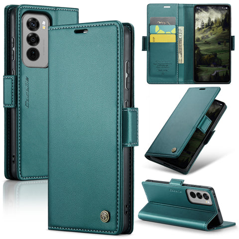 CASEME For Oppo Reno12 Pro 5G (Global) Leather Case  023 RFID Blocking 3 Card Slot Mobile Cover