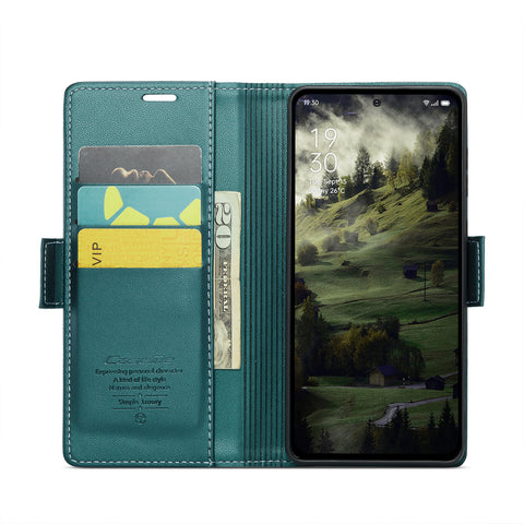 CASEME For Oppo Reno12 Pro 5G (Global) Leather Case  023 RFID Blocking 3 Card Slot Mobile Cover