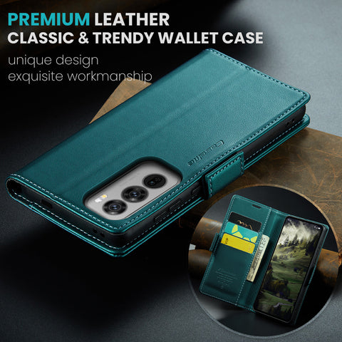 CASEME For Oppo Reno12 Pro 5G (Global) Leather Case  023 RFID Blocking 3 Card Slot Mobile Cover