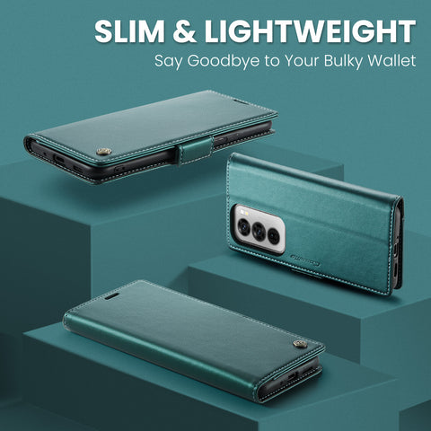 CASEME For Oppo Reno12 Pro 5G (Global) Leather Case  023 RFID Blocking 3 Card Slot Mobile Cover