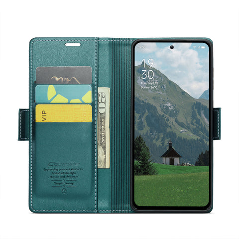 CASEME For Oppo Reno12 F 5G Leather Case  023 RFID Blocking 3 Card Slot Mobile Cover