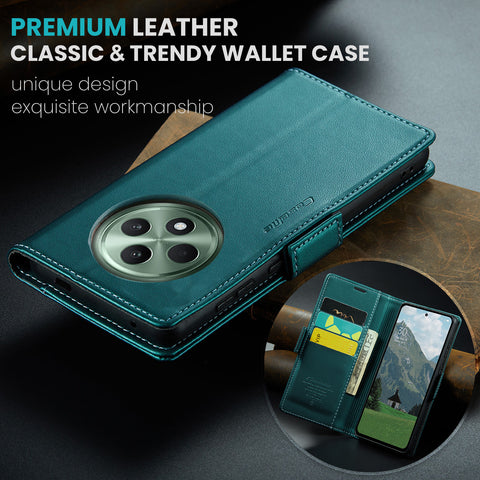 CASEME For Oppo Reno12 F 5G Leather Case  023 RFID Blocking 3 Card Slot Mobile Cover