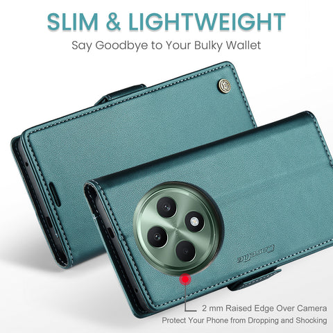 CASEME For Oppo Reno12 F 5G Leather Case  023 RFID Blocking 3 Card Slot Mobile Cover