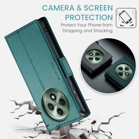 CASEME For Oppo Reno12 F 5G Leather Case  023 RFID Blocking 3 Card Slot Mobile Cover