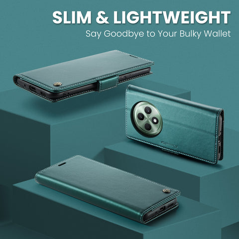 CASEME For Oppo Reno12 F 5G Leather Case  023 RFID Blocking 3 Card Slot Mobile Cover