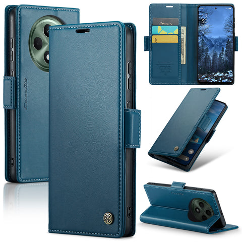 CASEME For Oppo Reno12 F 5G Leather Case  023 RFID Blocking 3 Card Slot Mobile Cover