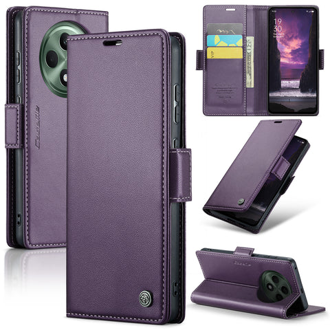 CASEME For Oppo Reno12 F 5G Leather Case  023 RFID Blocking 3 Card Slot Mobile Cover