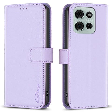 BINFEN COLOR BF17 For Motorola Moto G75 5G Case Wallet Folio Flip Leather Cover