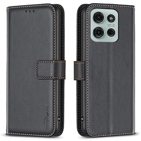 BINFEN COLOR BF17 For Motorola Moto G75 5G Case Wallet Folio Flip Leather Cover