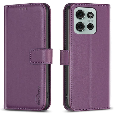 BINFEN COLOR BF17 For Motorola Moto G75 5G Case Wallet Folio Flip Leather Cover