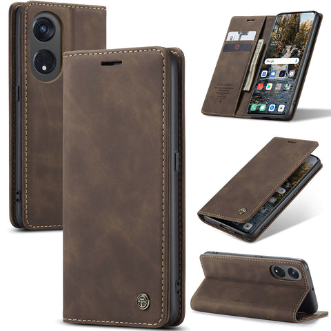 CASEME For Oppo A1 Pro 5G / Oppo Reno8 T 5G Case  013 Series Card Holder Stand Leather Phone Cover