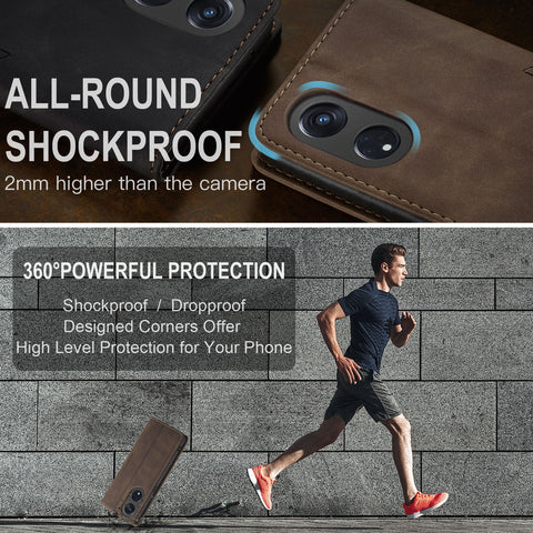 CASEME For Oppo A1 Pro 5G / Oppo Reno8 T 5G Case  013 Series Card Holder Stand Leather Phone Cover