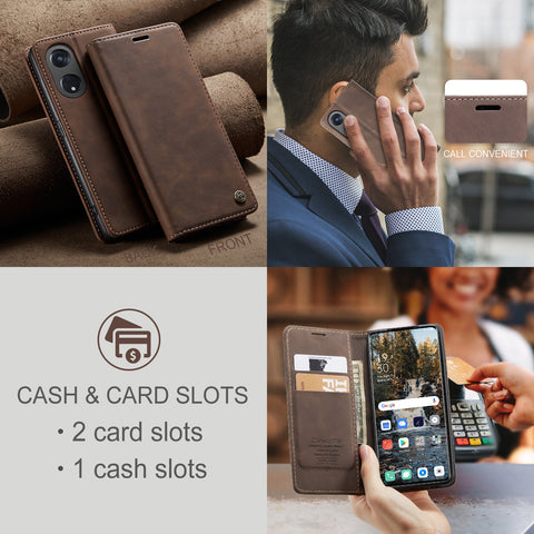 CASEME For Oppo A1 Pro 5G / Oppo Reno8 T 5G Case  013 Series Card Holder Stand Leather Phone Cover