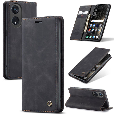 CASEME For Oppo A1 Pro 5G / Oppo Reno8 T 5G Case  013 Series Card Holder Stand Leather Phone Cover