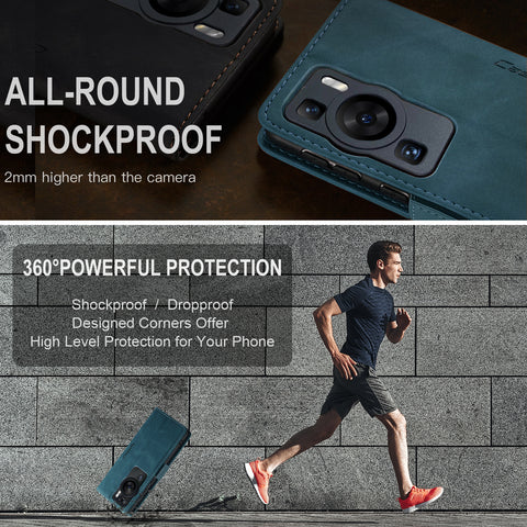 For Huawei P60 Case CASEME 013 Series Card Holder Stand Leather Phone Cover