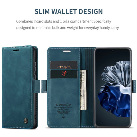 For Huawei P60 Case CASEME 013 Series Card Holder Stand Leather Phone Cover