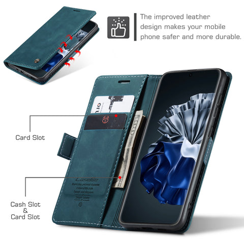 For Huawei P60 Case CASEME 013 Series Card Holder Stand Leather Phone Cover
