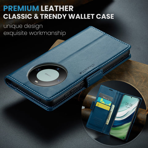 For Huawei Mate 60 Leather Case CASEME 023 RFID Blocking 3 Card Slot Mobile Cover