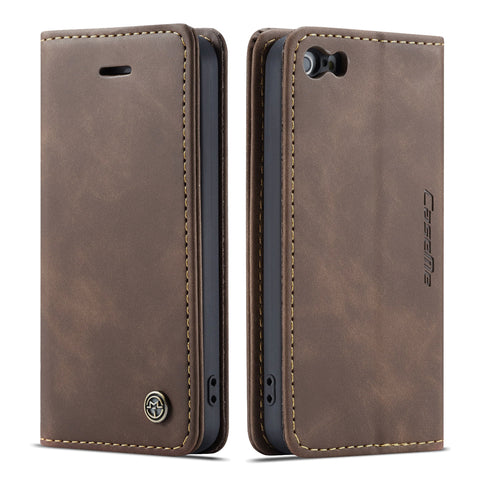 CASEME For iPhone 5s / iPhone SE (1st generation) / iPhone 5 Case  013 Series Card Holder Stand Leather Phone Cover
